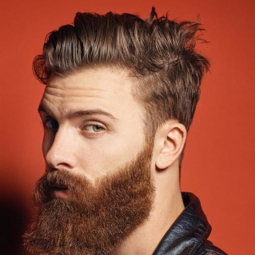 combover with a beard mens grooming style