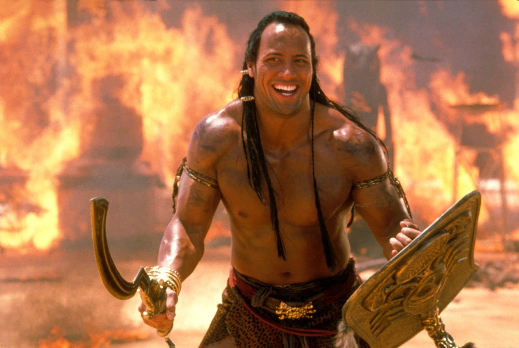 dwayne the rock johnson in the mummy returns