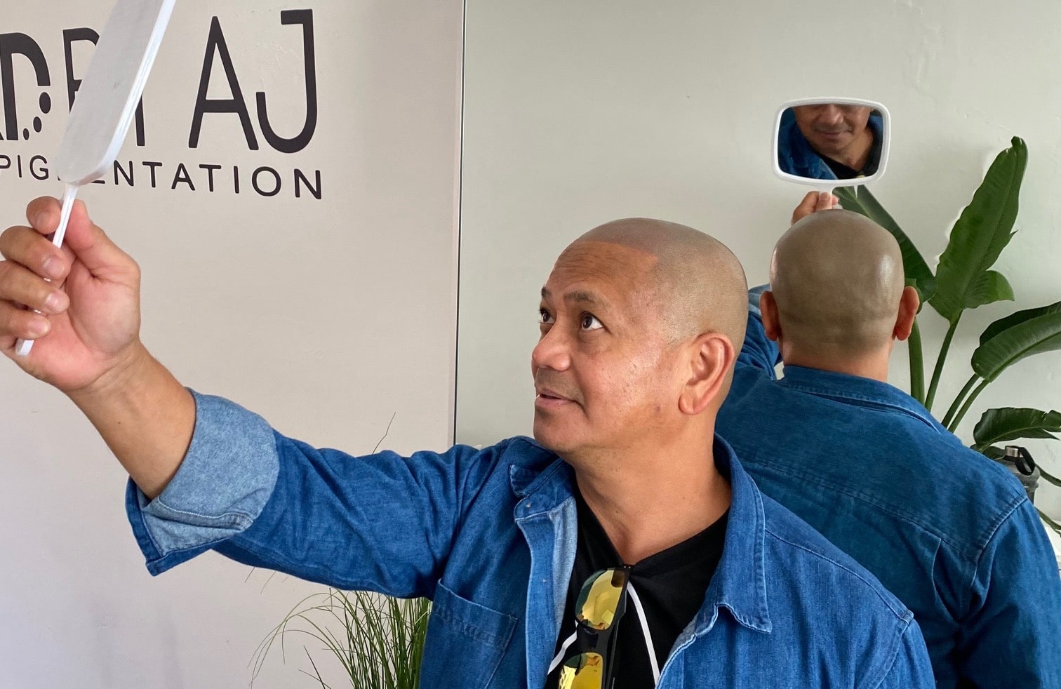 happy Melbourne scalp micro-pigmentation customer