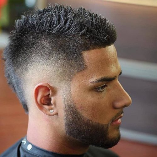 men hairstyle faded spiky hair